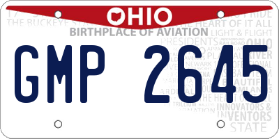 OH license plate GMP2645