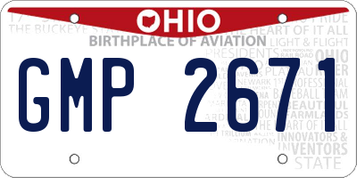 OH license plate GMP2671