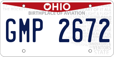 OH license plate GMP2672