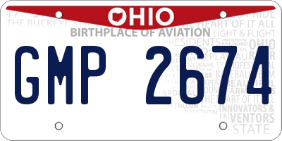 OH license plate GMP2674