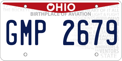 OH license plate GMP2679
