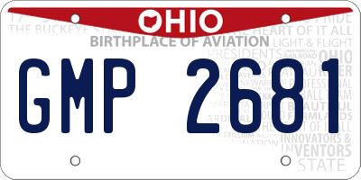 OH license plate GMP2681