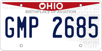 OH license plate GMP2685