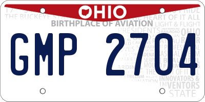 OH license plate GMP2704