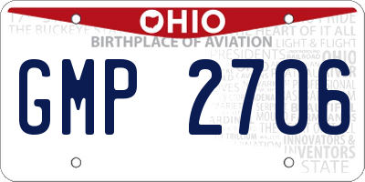OH license plate GMP2706