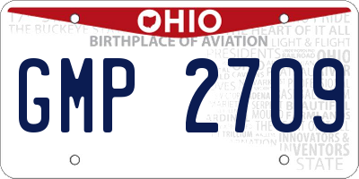 OH license plate GMP2709