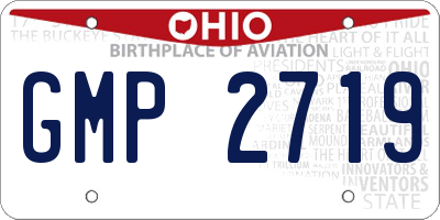 OH license plate GMP2719