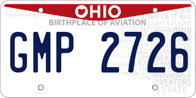OH license plate GMP2726