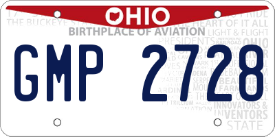 OH license plate GMP2728