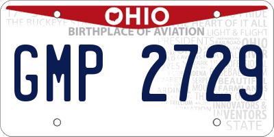 OH license plate GMP2729