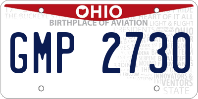 OH license plate GMP2730