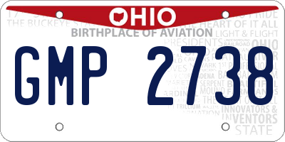 OH license plate GMP2738