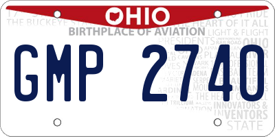 OH license plate GMP2740