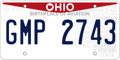 OH license plate GMP2743
