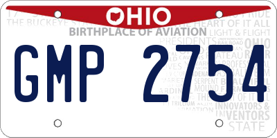 OH license plate GMP2754