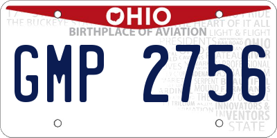 OH license plate GMP2756