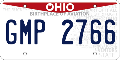 OH license plate GMP2766