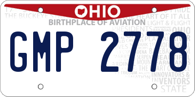 OH license plate GMP2778