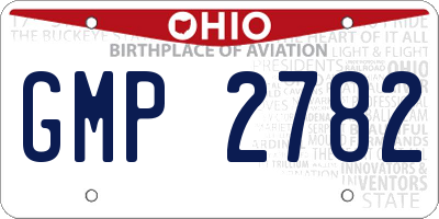 OH license plate GMP2782