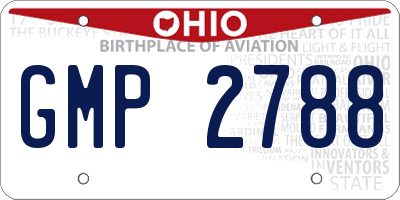 OH license plate GMP2788