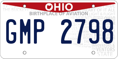 OH license plate GMP2798