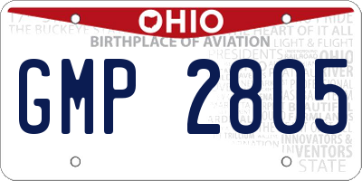 OH license plate GMP2805