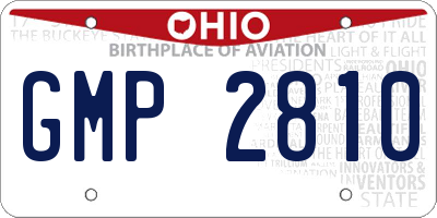 OH license plate GMP2810