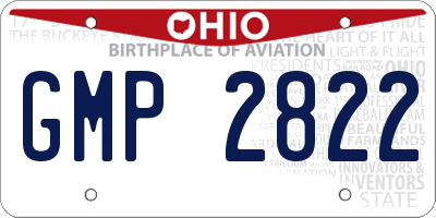OH license plate GMP2822