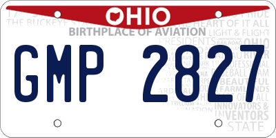 OH license plate GMP2827