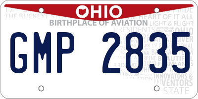 OH license plate GMP2835