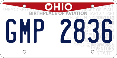 OH license plate GMP2836