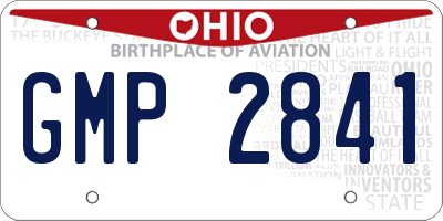 OH license plate GMP2841