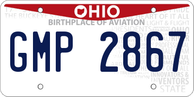 OH license plate GMP2867