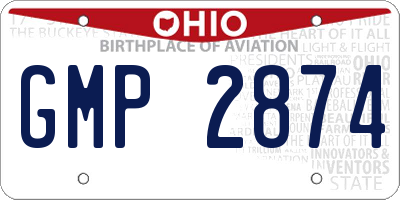 OH license plate GMP2874