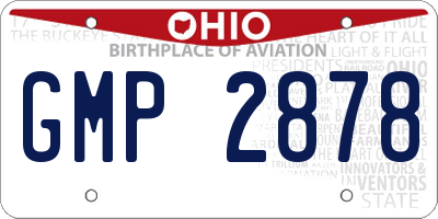 OH license plate GMP2878