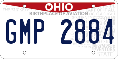 OH license plate GMP2884