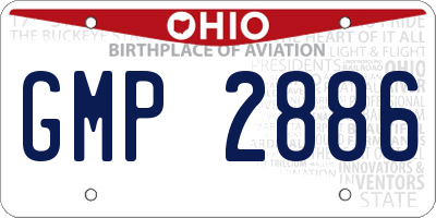 OH license plate GMP2886