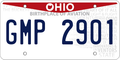 OH license plate GMP2901