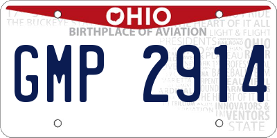 OH license plate GMP2914