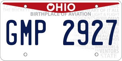 OH license plate GMP2927