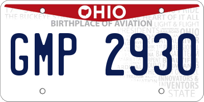 OH license plate GMP2930