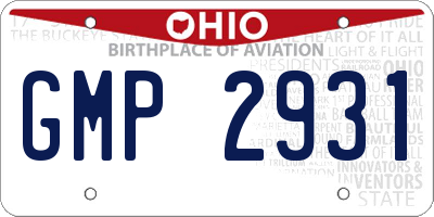 OH license plate GMP2931
