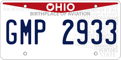 OH license plate GMP2933