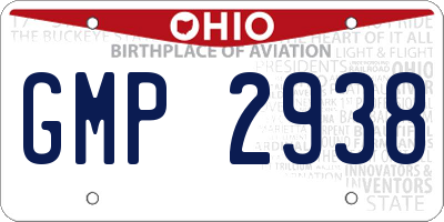 OH license plate GMP2938