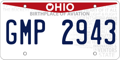 OH license plate GMP2943