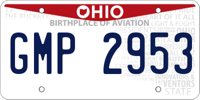 OH license plate GMP2953