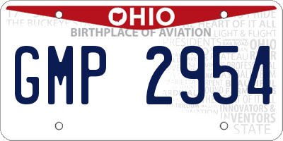 OH license plate GMP2954