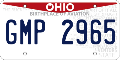 OH license plate GMP2965
