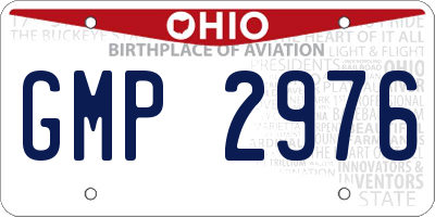 OH license plate GMP2976