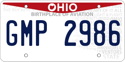 OH license plate GMP2986